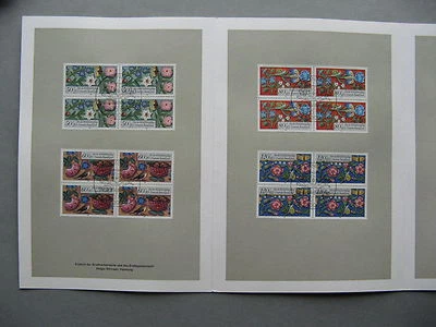 GERMANY BRD, spec. issue 1985, blocks of 4 CTO FDC , flower butterfly snail bee - Image 1 of 2