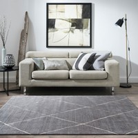 Clearance Grey Floor Rug Amazing Soft Diamond Textured Lounges Carpet 155x230cm