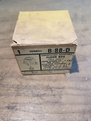 Hubbell B-88-D Caja de piso ajustable de concreto 17JS-1105-A2 Foto 1 de 2