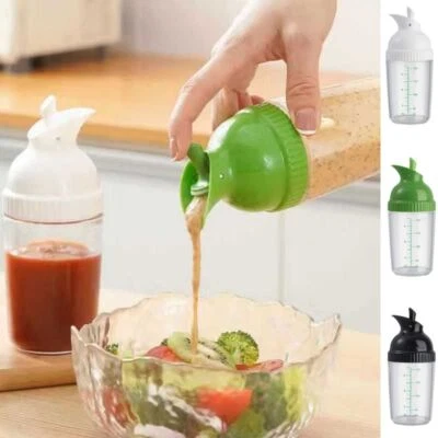 Seasoning Oil Bottle 200ml Salad Dressing Bottle Sauces Dispenser with Scale - Image 1 of 4