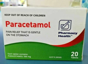 Paracetamol 500mg Pharmacy Health Generic for Panadol Panamax - 20 Tablets - - Picture 1 of 1