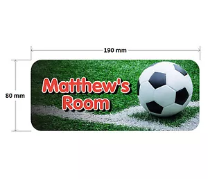 Fußball Tür Plakette rot - Fußball personalisiert Kinder Schlafzimmer Schild Jungen Mädchen - Bild 1 von 12