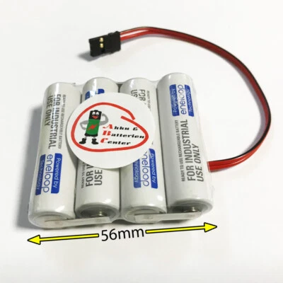 Panasonic Eneloop Empfänger Akku 4,8V Flach AA Typ 2000 Graupner Stecker - Bild 1 von 2