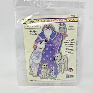 Father Christmas Plastic Canvas Craft Kit Jim Shore Wall Decor 12" x 18" Owl - Picture 1 of 2