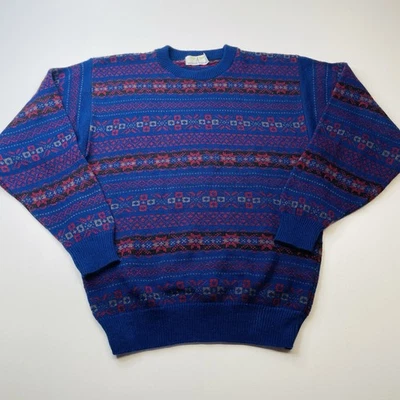 Suéter Vintage American Weekend Para Hombres Talla M Pullover Geométrico EE. UU. 80 Hecho en Unión Foto 1 de 4