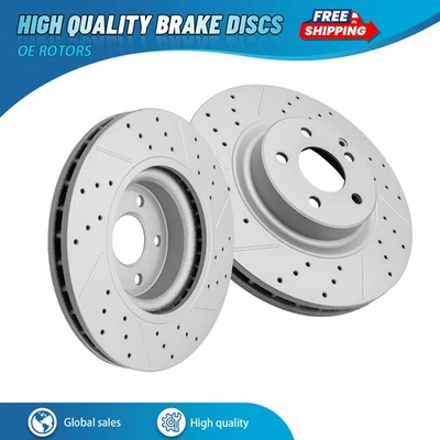 Front Drilled Brake Rotors for Mercedes-Benz GLK250 GLK300 CLS500 CLS550 GLK350 - Image 1 of 4