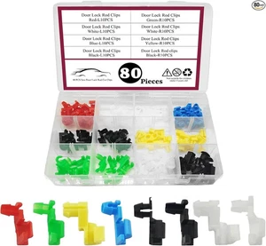 80PCS Kit de surtido de clips de varilla de cerradura de puerta, clips de instalación de puerta, manija de portón trasero Ro - Imagen 1 de 7