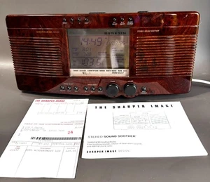 Sharper Image Stereo Sound Soother SI433 Alarm Clock Radio Wood Grain AM/FM - Picture 1 of 13
