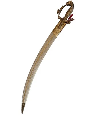 Espada ceremonial novio indio boda indio talwar con tallas empuñadura mogol Foto 1 de 4