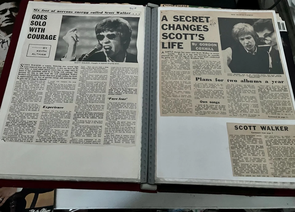 Scott Walker File 1960s-1990s from collection of one of his interviewers. Rare - Image 1 of 3