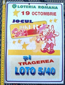 Romania, 2000, Vintage Lottery Draw Advertising Poster - Loto 5/40 & Joker - Picture 1 of 1