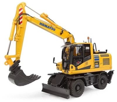 Universal Hobbies 8163 1:50 Komatsu PW148-11 on Wheels w/ Excavator Diecast - Image 1 of 4