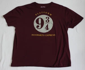 Camiseta Harry Potter Plataforma 9 3/4 Hombre Talla 2XL Borgoña Hogwarts Express - Imagen 1 de 9