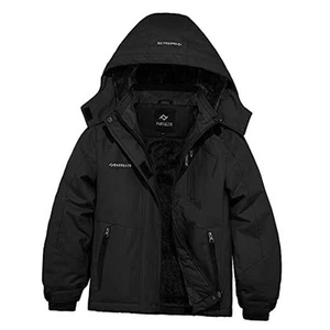 Girls Waterproof Skiing Jacket Windproof Winter Coat Warm Snow Coat 8 Black - Picture 1 of 8
