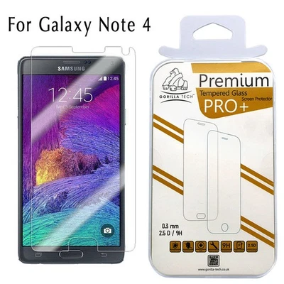 100% Genuine Gorilla Tempered Glass Film Screen Protector Samsung Galaxy Note 4 - Image 1 of 4