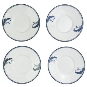 Vintage Dansk Flora Bayberry Blue Saucer Plate Set of 4 Japan Cobalt White 6.25" - Picture 1 of 13