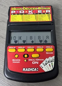 Radica Draw-Deuces-Bonus Poker Electronic Hand Held Game Model 2801 Tested - Picture 1 of 7