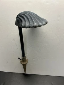 Vintage Aluminiumguss Schale Weg Pfahl Leuchte 20"h Garten Akzent Verde Patina - Bild 1 von 7