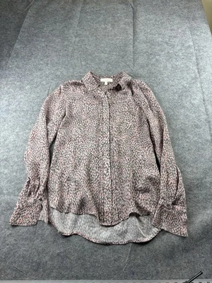 Etcetera Women's Size 6 Snakeskin Pink Gray 100% Silk Button Up Blouse Classy - Image 1 of 4