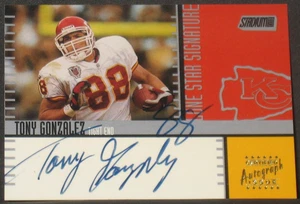 Tony Gonzalez 2000 Topps Stadium Club Autograph Lone Star Signature #LS26 Chiefs - Picture 1 of 2