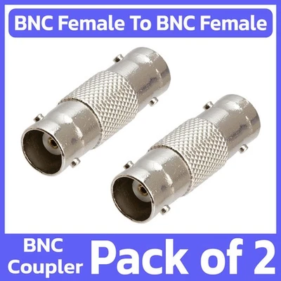2 Pack BNC Coupler BNC Female to Female Extension Adapter Coaxial Cable Extender - Image 1 of 4