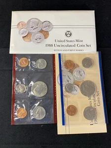 Juego de monedas sin circular de 1988 de la Casa de la Moneda de Estados Unidos Denver y Filadelfia certificado de autenticidad OGP envío gratuito - Imagen 1 de 2