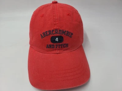 Abercrombie & Fitch #4 Strapback Adjustable (Fits Small) Hat Cap Men Women Red - Image 1 of 4