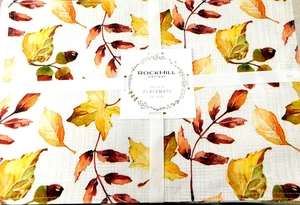 New Rock Hill Cottage Set of 4 Placemats 13" x 19" Autumn Leaf Pattern - Picture 1 of 3