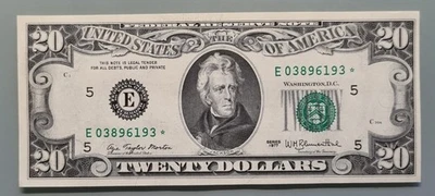 1977 Twenty Dollar Federal Reserve Note $20 STAR NOTE Uncirculated #96440 - Image 1 of 2