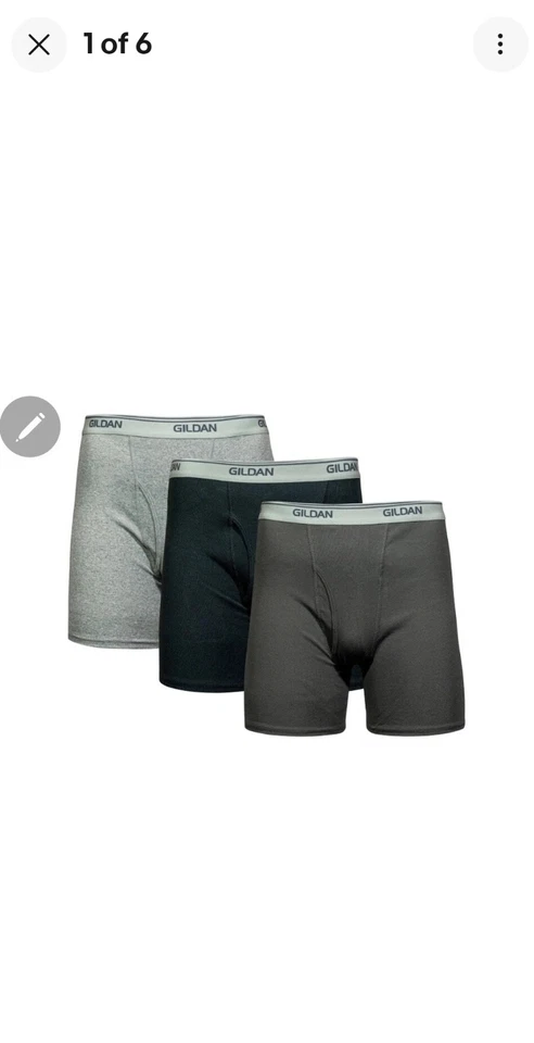 Gildan Boxer Briefs 2-46 Mens Classic Length 3pk Underwear