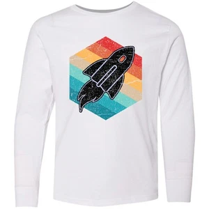 Inktastic Rocket Ship Retro Space Youth Long Sleeve T-Shirt Adventure Outerspace - Picture 1 of 4