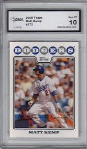 2008 TOPPS MATT KEMP CARD GMA GRADO 10 - Foto 1 di 2