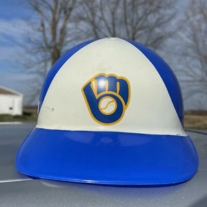 Vintage 1969 Adjustrap Milwaukee Brewers Blue Plastic Baseball Helmet - Rare - Picture 1 of 13