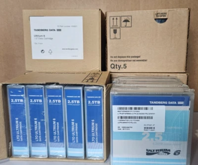Tandberg LTO6 2.5/ 6.25TB Ultrium 6 Data Cartridge-5pks- New never used - Image 1 of 2