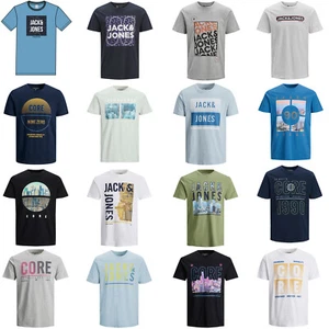 Mens T-Shirt Slim Fit Jack & Jones Tee Core Chest Box Logo Print S/S Crew Neck - Picture 1 of 26