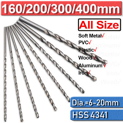 6-20mm Extra Long Drill Bits Set HSS High Speed Steel Wood Drilling Woodworking • 107.51£