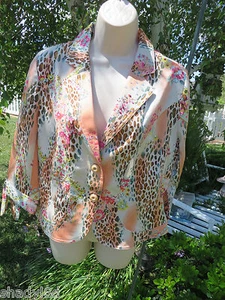 PASION CONCEPT Coral Blazer Jacket Spring Embellished Large Animal Print Coat - Picture 1 of 5