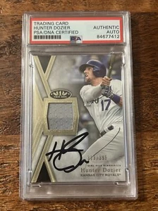 Hunter Dozier IP Signed Topps Game Jersey Card Psa Dna Coa Slab Autographed - Picture 1 of 2