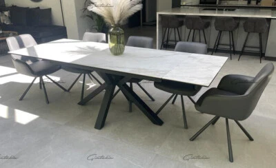 Phoenix Ceramic Marble Small Extending Dining Table 120 - 180cm / 4 to 8 seater - Image 1 of 4
