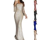 Glistening Cocktail Wrap Evening Dress with Long Sleeves for Womens Prom