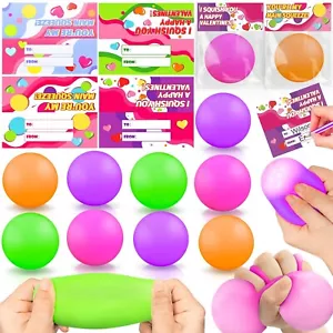24 Pack Valentine's Day Cards for Kids Prefilled Fidget Stress Balls Valentin... - Picture 1 of 6