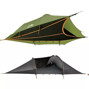 Amaca triangolare da campeggio: tenda amaca piatta a 3 punti con rete per insetti parapioggia - Foto 1 di 9
