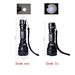 Linterna con zoom monomodo estilo C8 verdadera 10W 6000K LED 1000LM antorcha de camping - Imagen 1 de 20