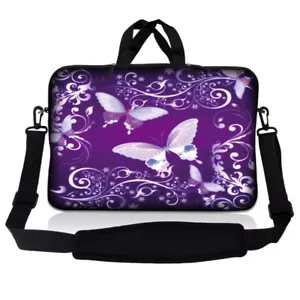 10 Inch Tablet Laptop Sleeve Bag Carry Case Pouch w/ Shoulder Strap Butterflies - Picture 1 of 3