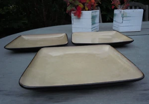 3 HomeTrends Rave Taupe Square Plates 9inch / 23cm Square - Picture 1 of 5