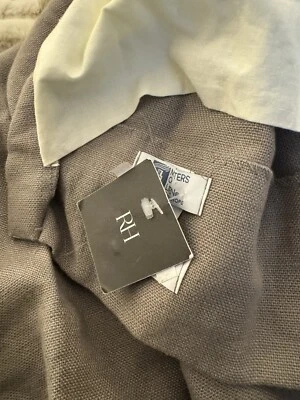 Restoration Hardware Cortinas de lino belgas pesadas plisadas francesas niebla Foto 1 de 4