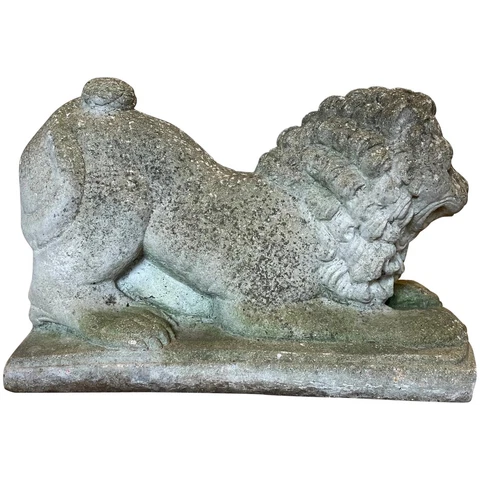 Charming Regency Style Very Heavy Solid Stone Recumbent Lion Garden Ornament Cover