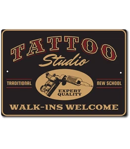 Tattoo Sign Metal SIGN Vintage Decor TIN Wall TATTOO Tattoos Shop metal TATTOOS - Picture 1 of 5