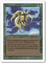 LIVING ARTIFACT ~mtg EX/VLP Revised / 3rd Edition Rare x1
