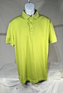 J.Lindeberg Golf Polo Mens L Regular Fit Lime Green Performance Athletic Shirt - Picture 1 of 10
